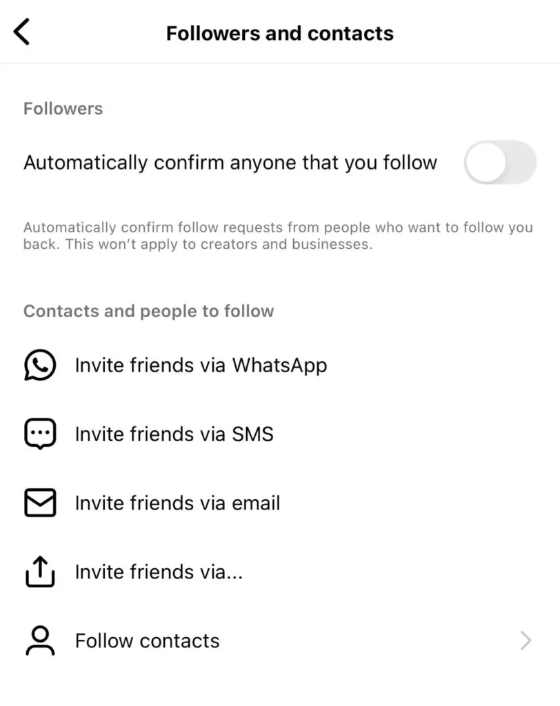 Disable automatically confirm anyone that you follow