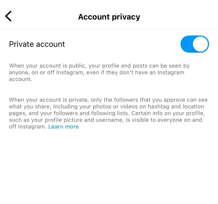 disable private account to fix your request is pending instagram