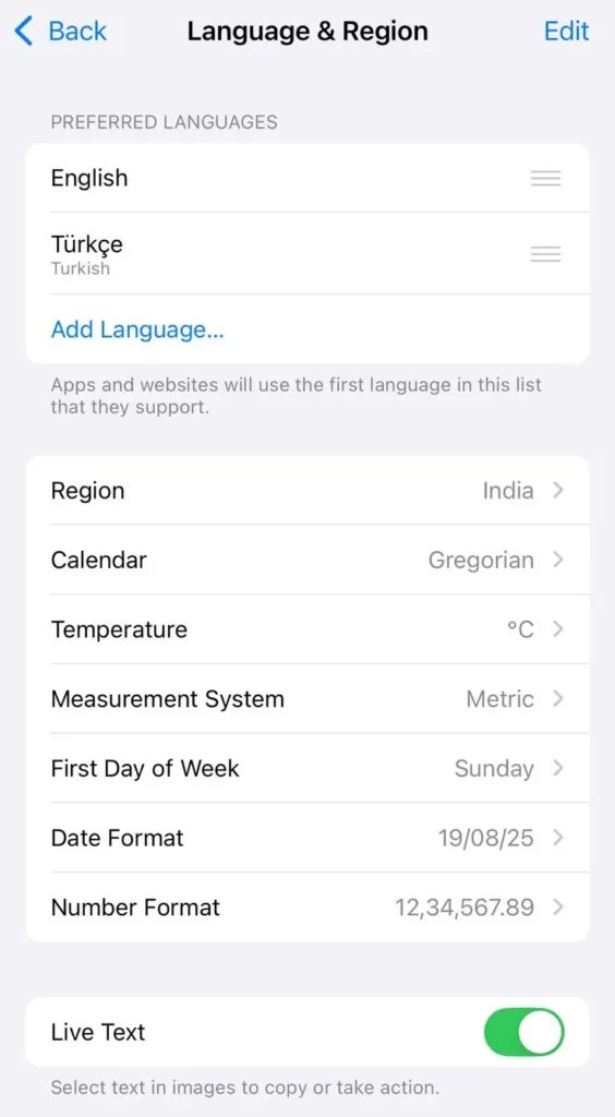 change device region iOS