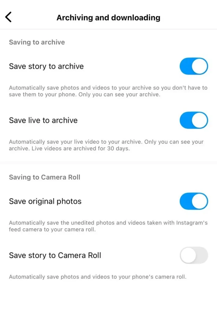 enable archiving and downloading