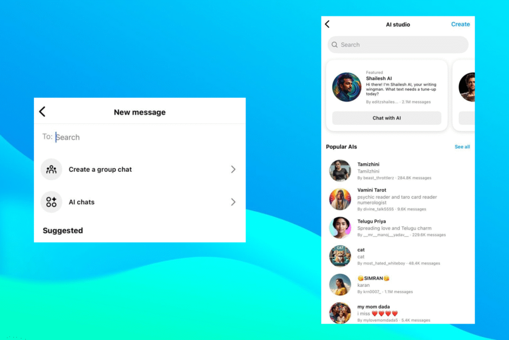 instagram ai chats not showing