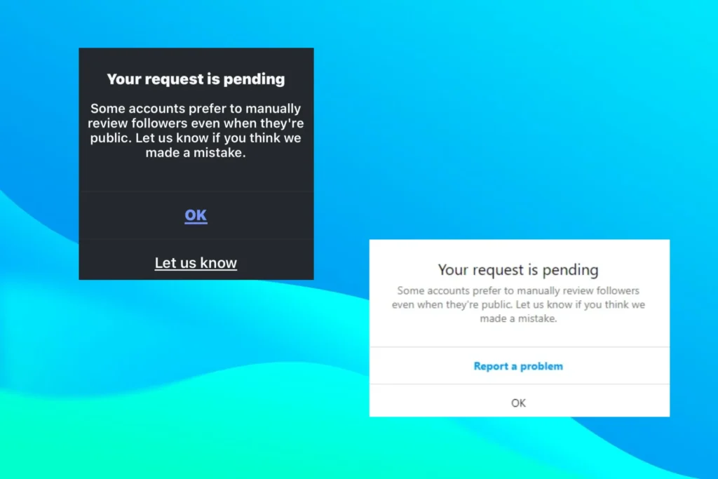 your request is pending instagram