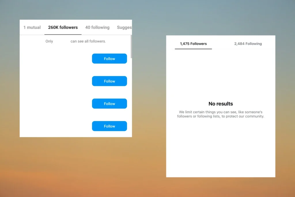hide instagram followers