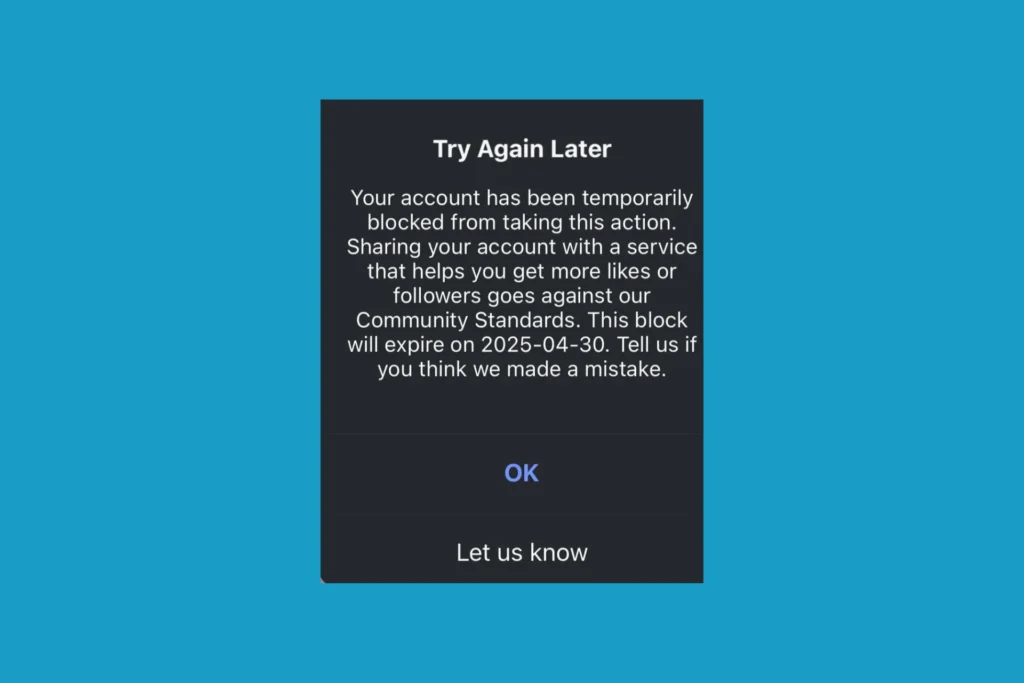 your account has been temporarily blocked instagram